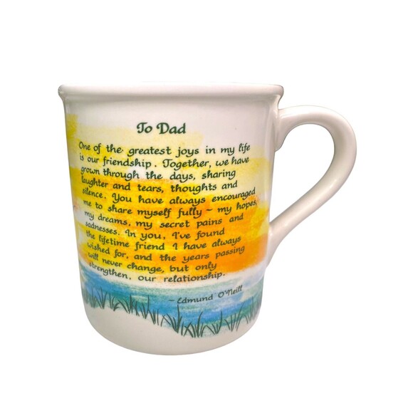 Greeting Mug “To Dad” Fathers Poem Edmund O’Neill GUC Blue Mountain Arts - Picture 2 of 9